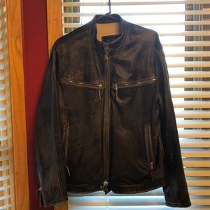 hand stitched Italian men’s leather jacket